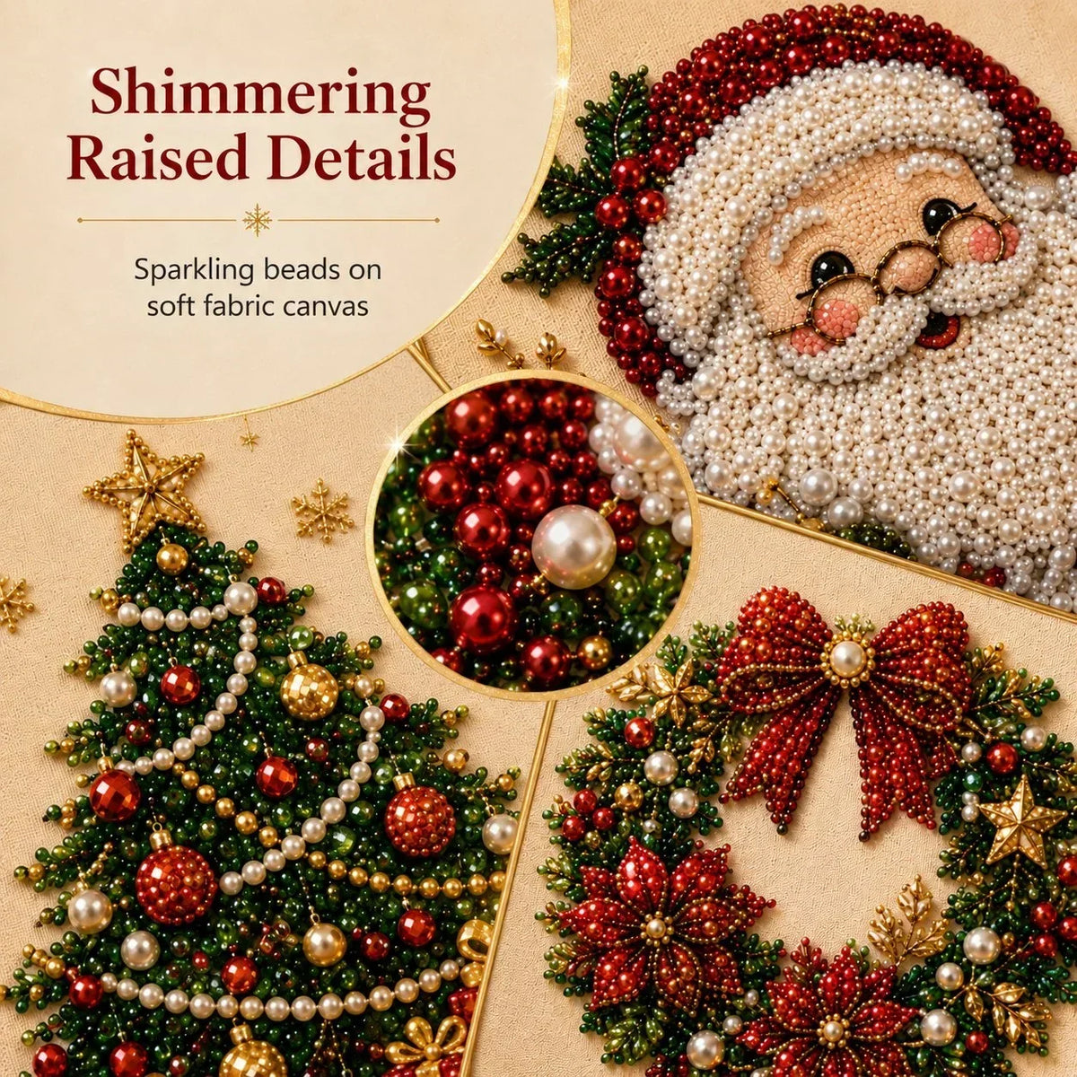 PearlCraft – Kit de pintura de diamante 3D premium de Navidad