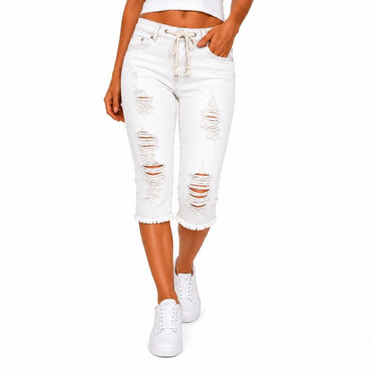 DenimBloom – Jeans vaqueros cortos de tiro alto