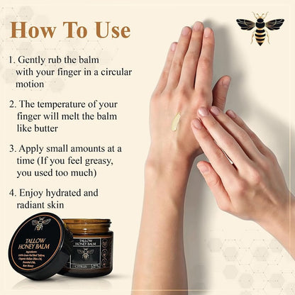 GlowTallow - Bálsamo Nutritivo Orgánico con Miel Cruda