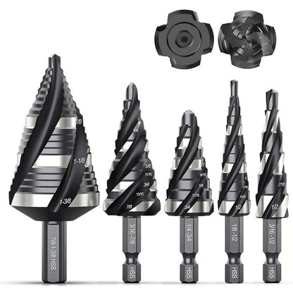 SteelForce – Kit de brocas escalonadas en espiral de alta resistencia