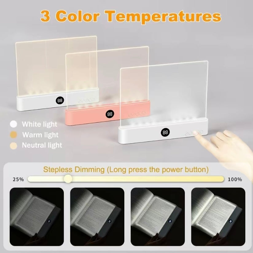 NightLume – Lámpara de Lectura LED Recargable Transparente