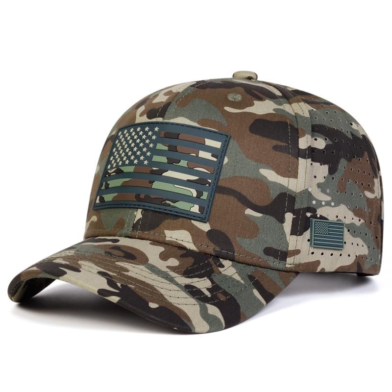 LibertyPeak - Gorra de camuflaje de bandera vintage de EE. UU.