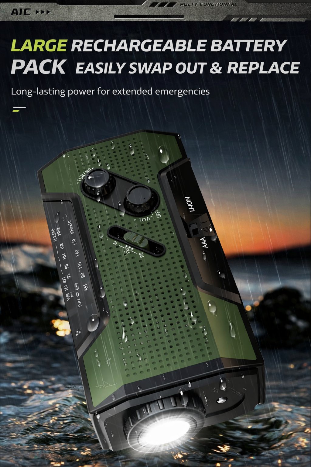 PowerCast Elite – Radio de emergencia 4 en 1