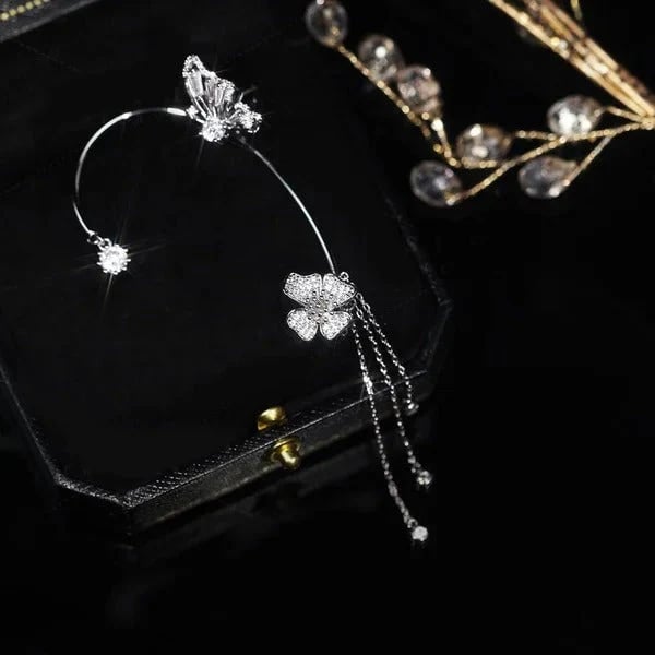 ButterGlow – Pendientes de flecos de mariposa de circonita cúbica