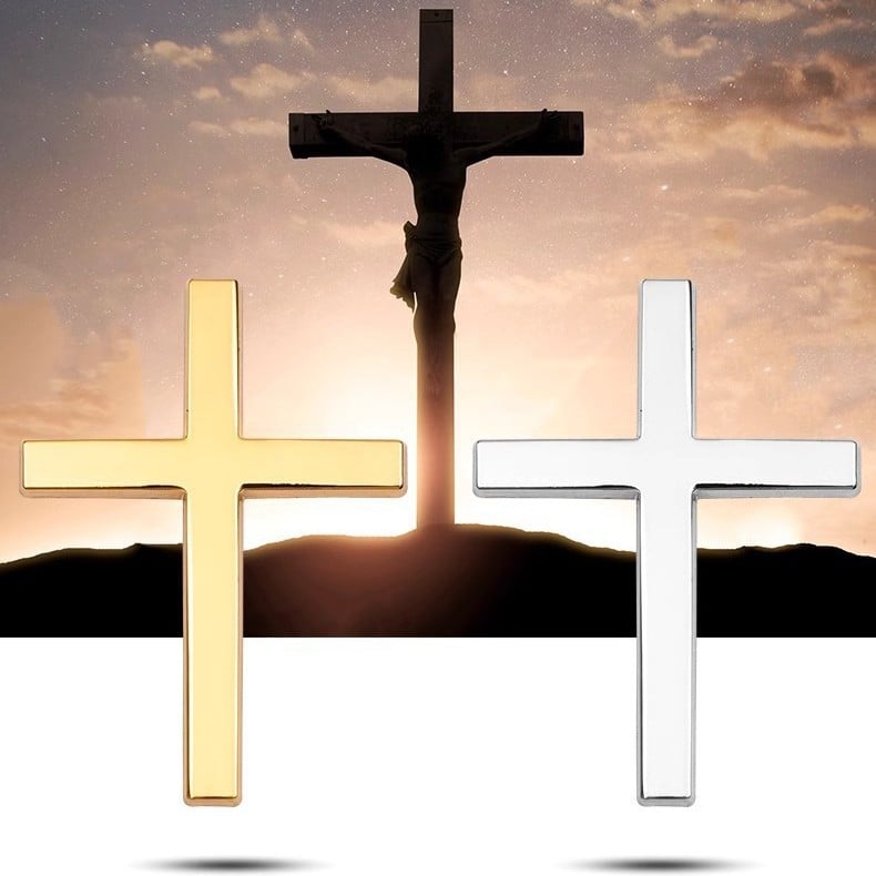 FaithRide – 3D-Metall-Kreuz-Autoaufkleber