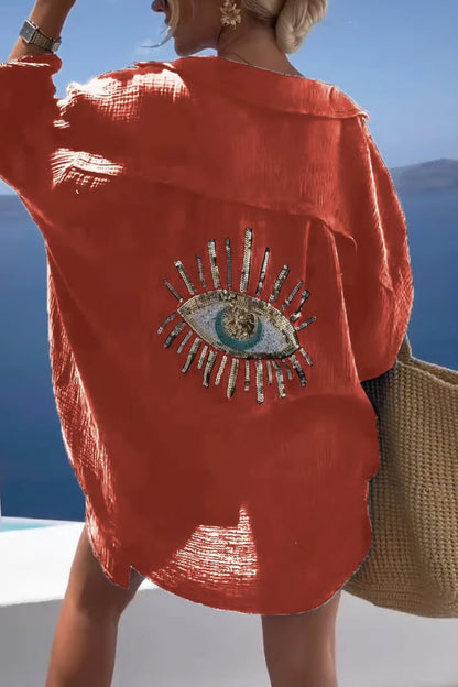 ShineFlow – Elegantes Glitzer-Hemd mit Knöpfen