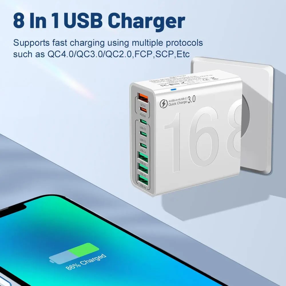 ChargePro – Universeller 8-Port-Schnelllade-Hub