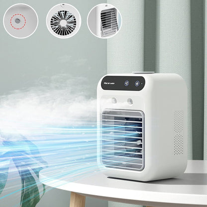 BreezeMist – Mini Ventilador Rociador Refrigerante
