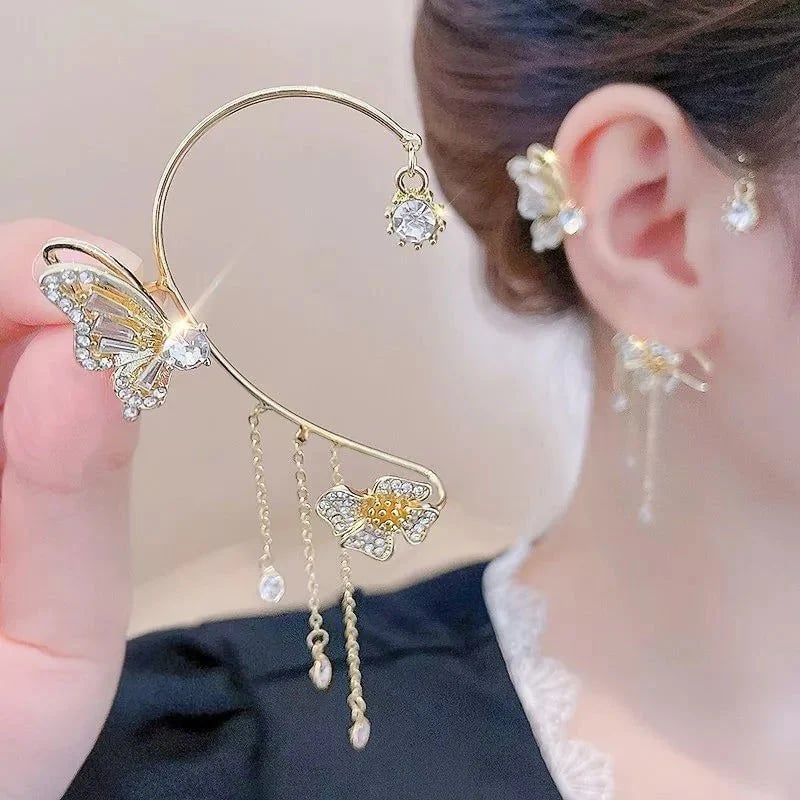ButterGlow – Pendientes de flecos de mariposa de circonita cúbica