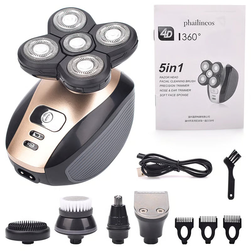 GroomFlex | Kit de afeitadora eléctrica 4D 5 en 1