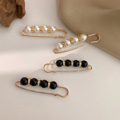GleamPin - Fancy Rhinestones And Pearls Safety Brooch