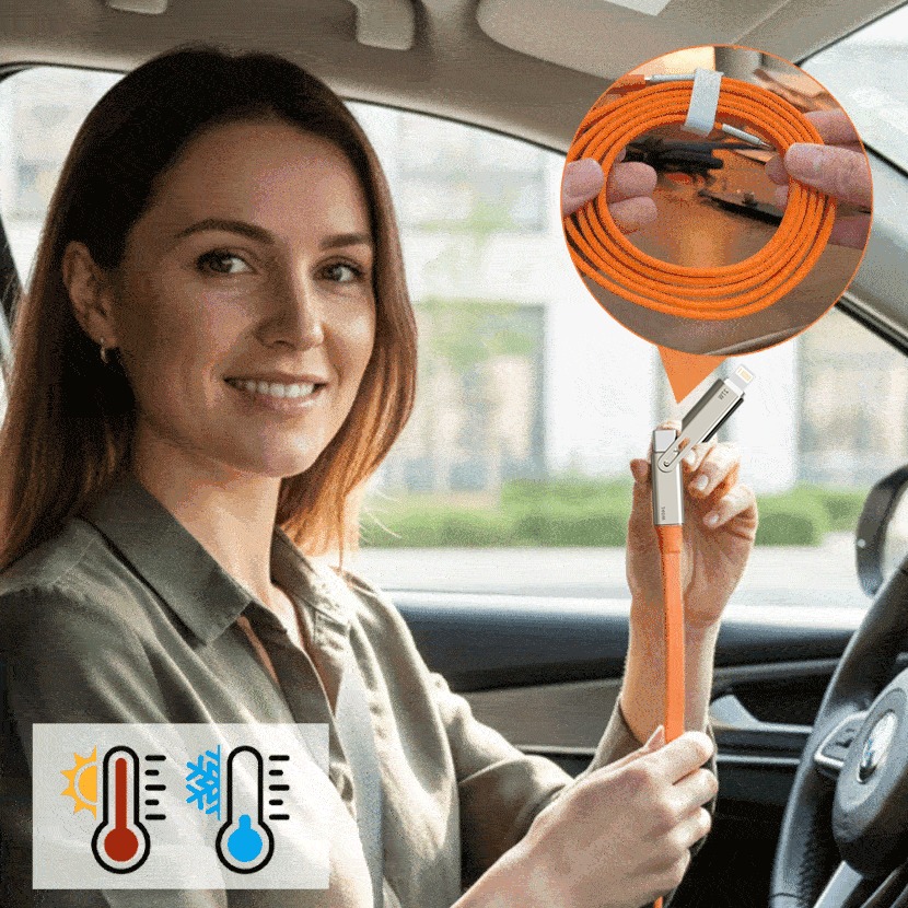 Power360 – Cable ultrarrápido con soporte ajustable para teléfono
