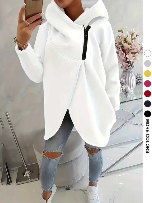 FlexiCurve – Sudadera con capucha y media cremallera de tallas grandes elegante