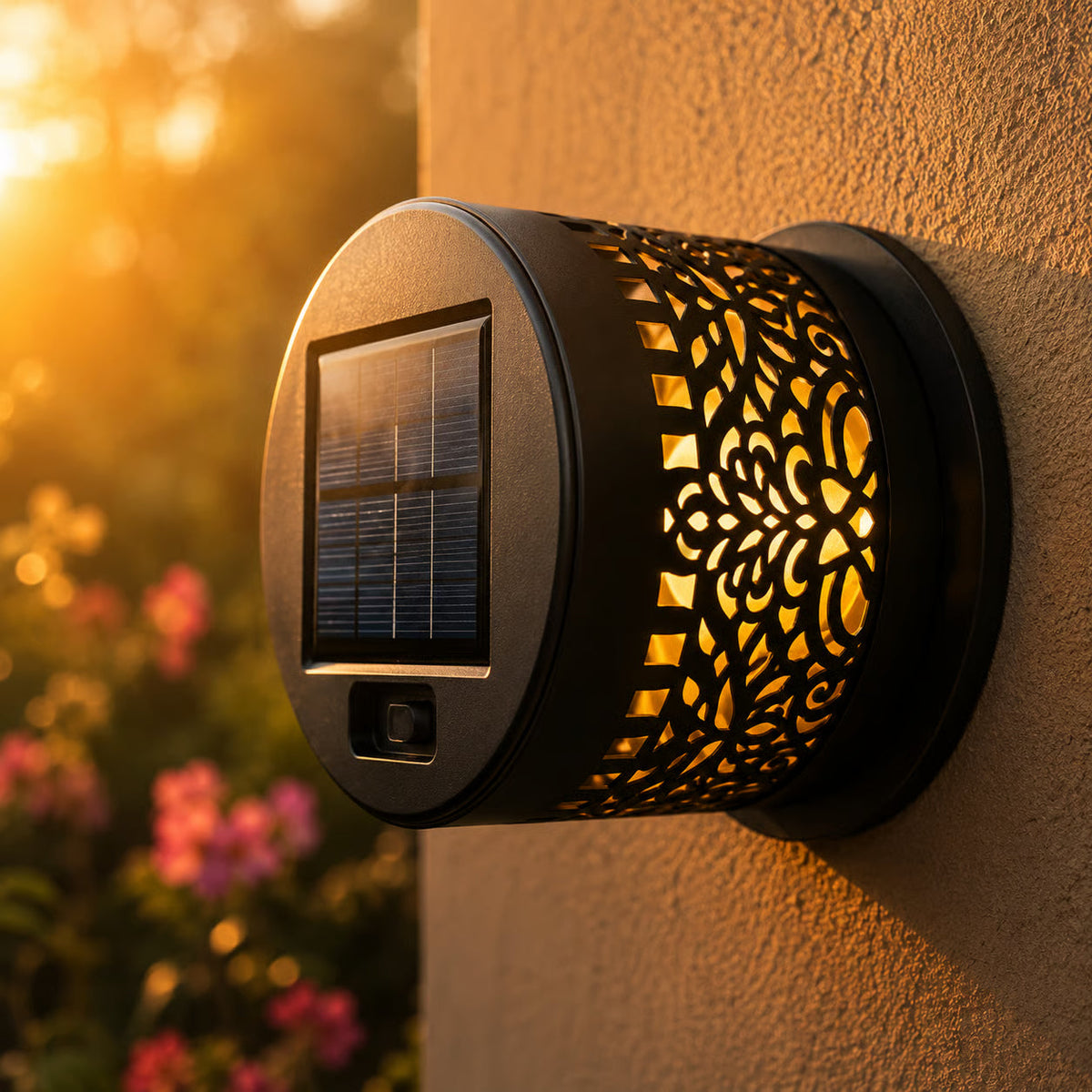 MandalaGlow - Lámpara de Proyección Solar de Mandala para Valla Exterior
