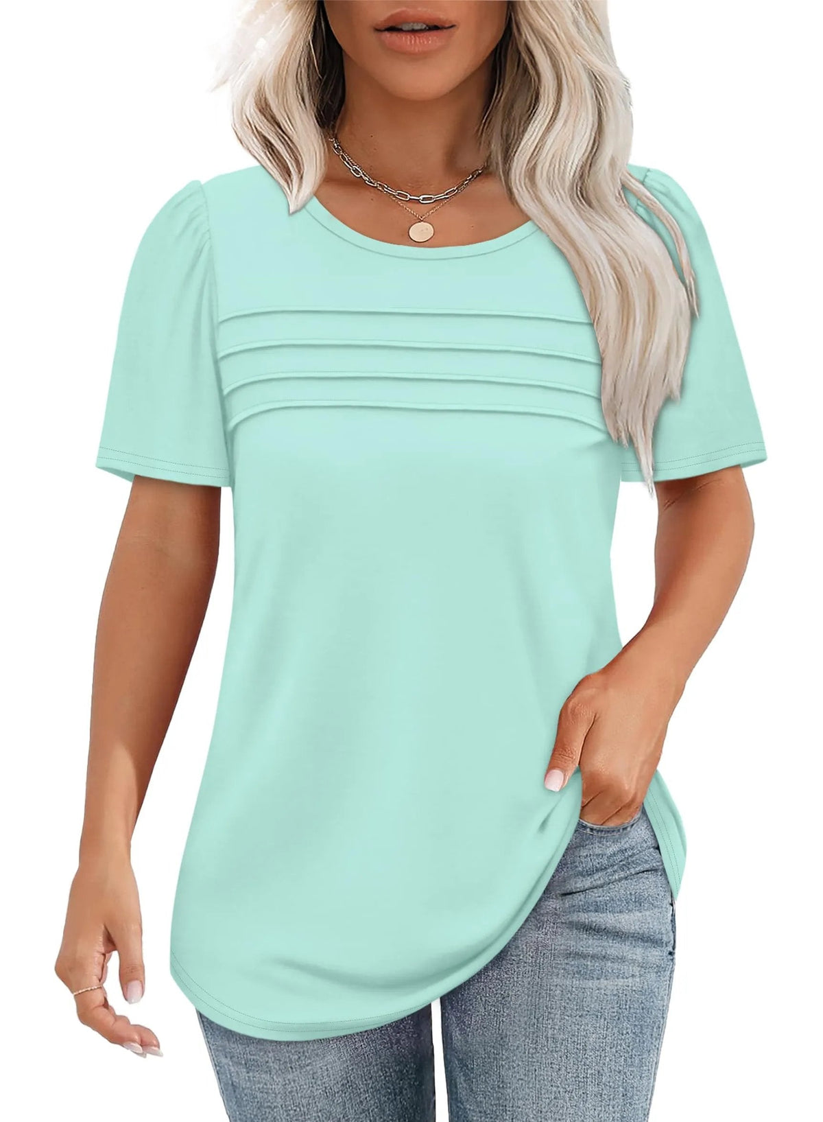 AirSilk – Camiseta de moda plisada ligera