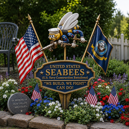 CanDoLegacy – Estaca decorativa de jardín en homenaje a los Seabees de la Marina de los EE. UU.