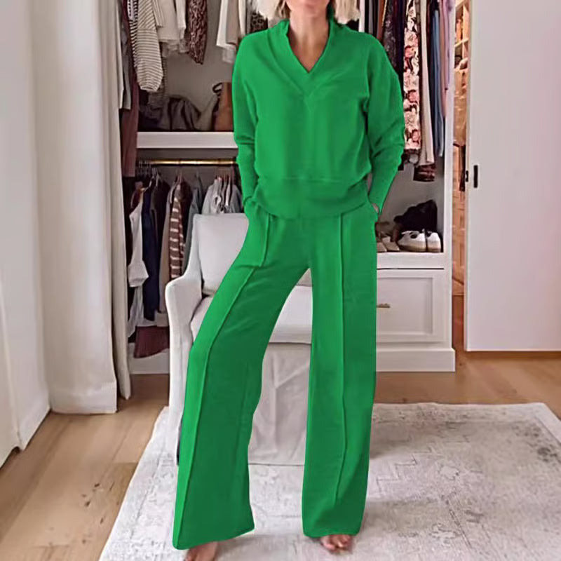 ModaVibe – Conjunto de dos piezas liso a la moda