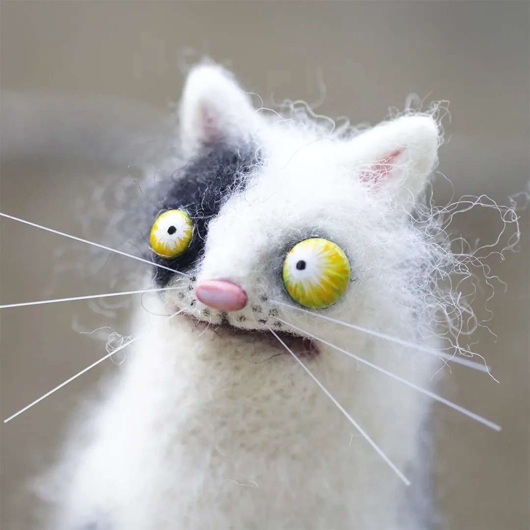 CurioCat - Figura de lana suave
