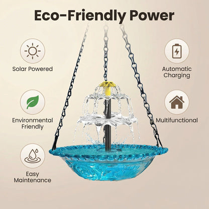 Fuente de baño para pájaros colgante Solar Cascade