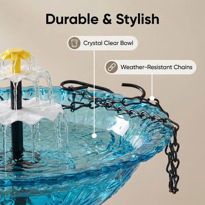 Fuente de baño para pájaros colgante Solar Cascade