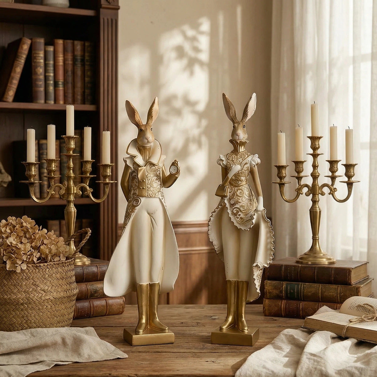 RoyalWhisk – Kaninchenfigur mit Goldrand