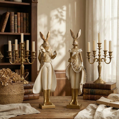 RoyalWhisk – Kaninchenfigur mit Goldrand