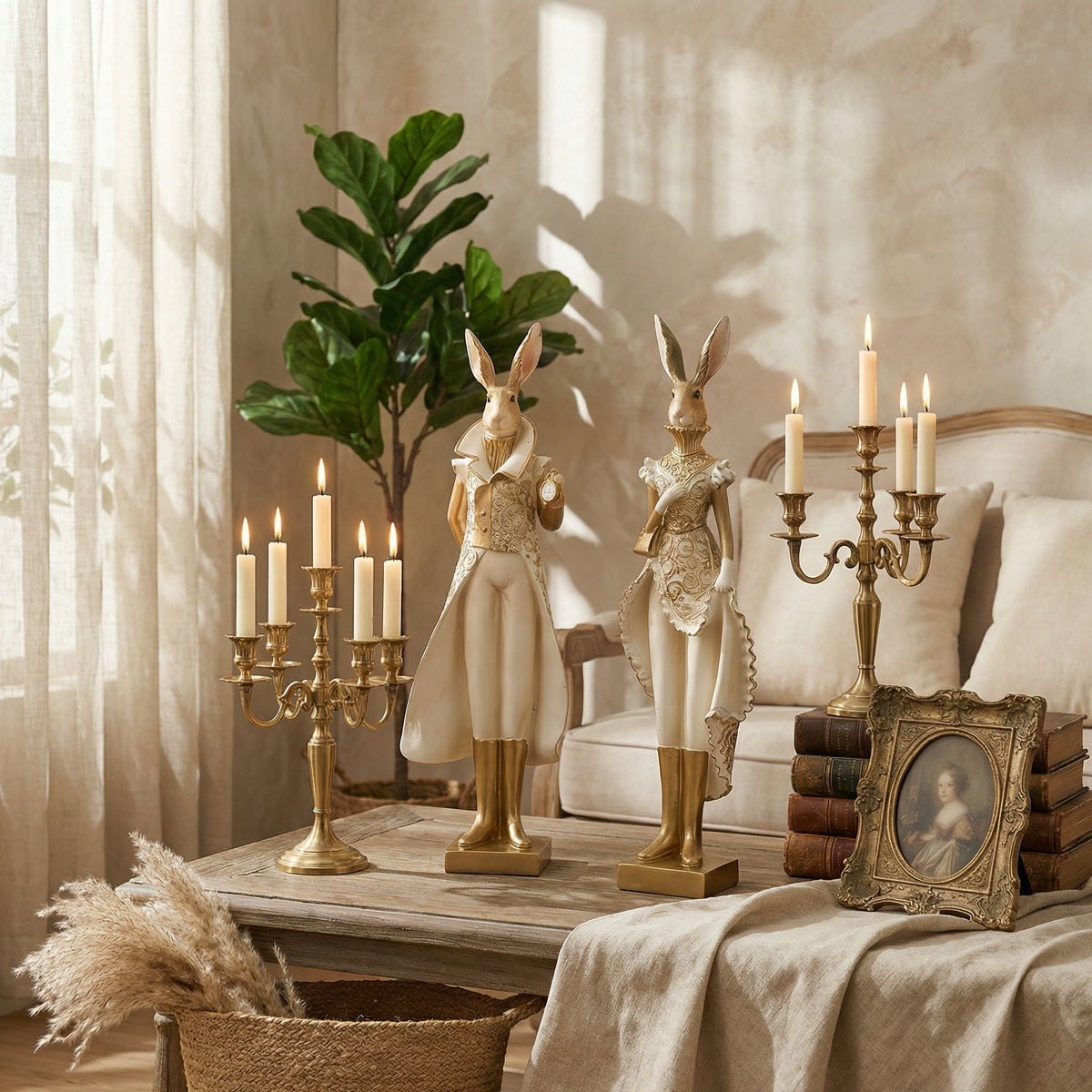 RoyalWhisk – Kaninchenfigur mit Goldrand