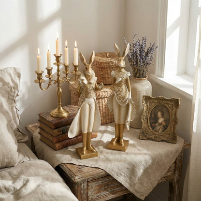 RoyalWhisk – Kaninchenfigur mit Goldrand