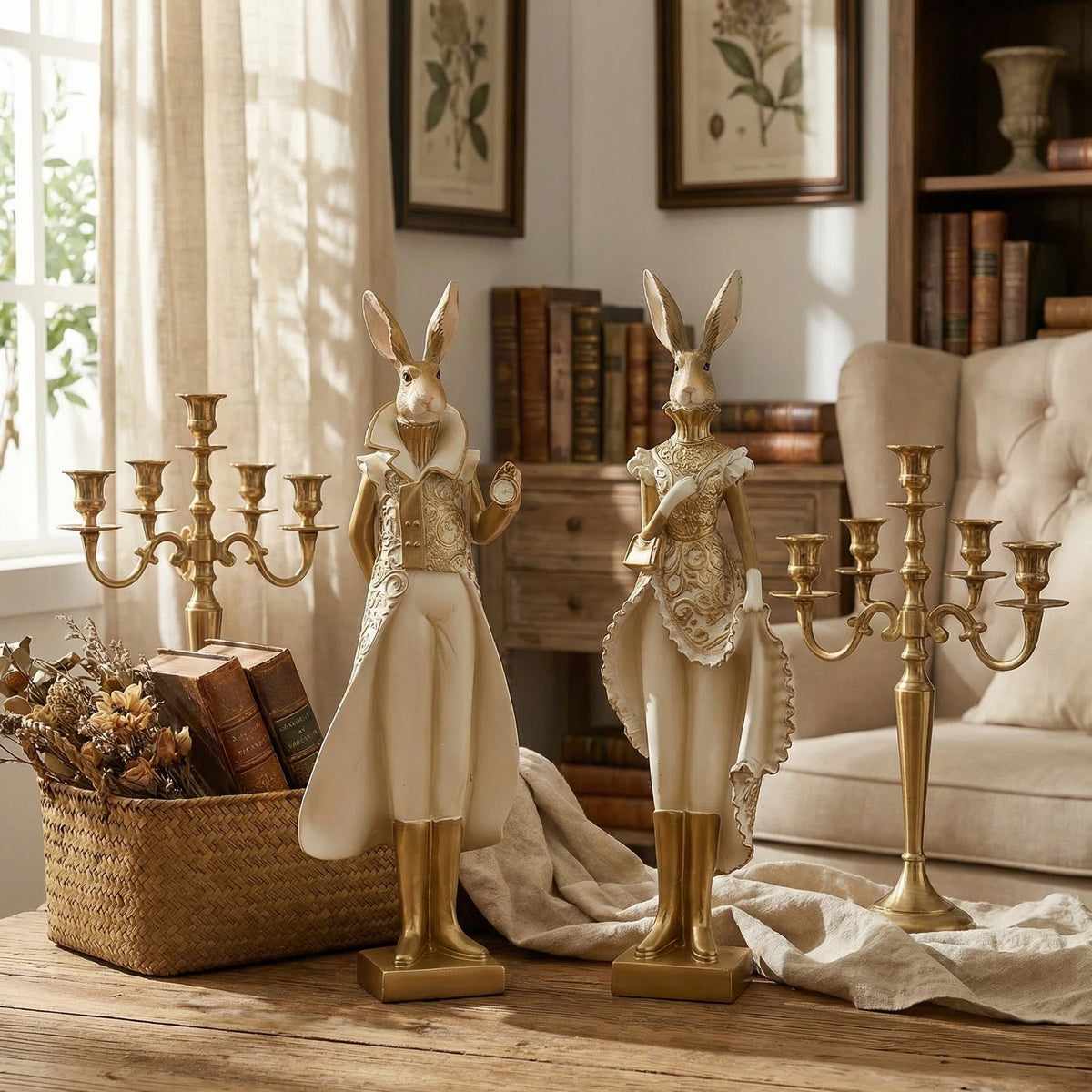 RoyalWhisk – Kaninchenfigur mit Goldrand