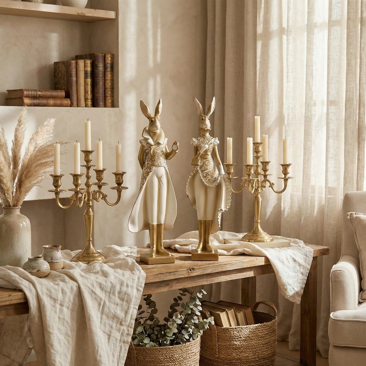 RoyalWhisk – Kaninchenfigur mit Goldrand