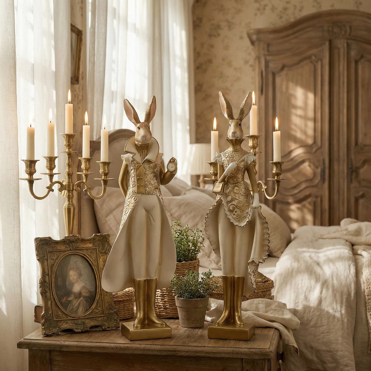 RoyalWhisk – Kaninchenfigur mit Goldrand