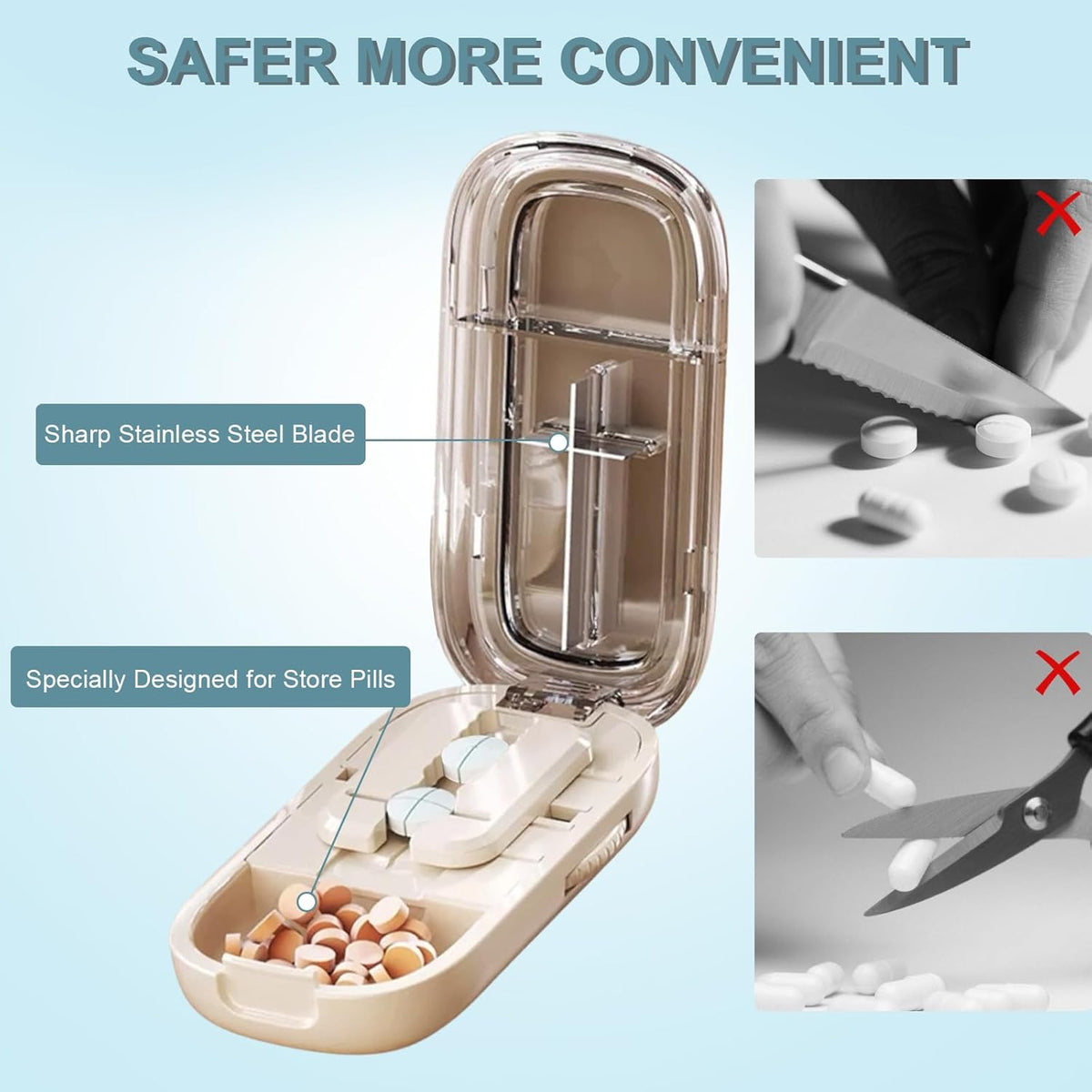 TrimTab | Cortador de pastillas compacto ideal para viajes