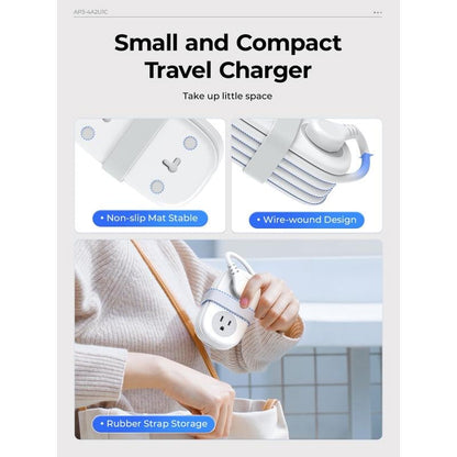 VoltPack – Regleta compacta de 4 tomas para viajes