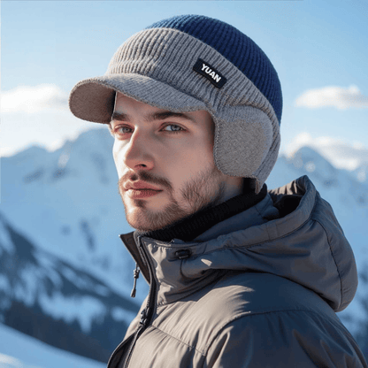 FrostGuard – Winter-Strickmütze mit Ohrenklappen für Herren