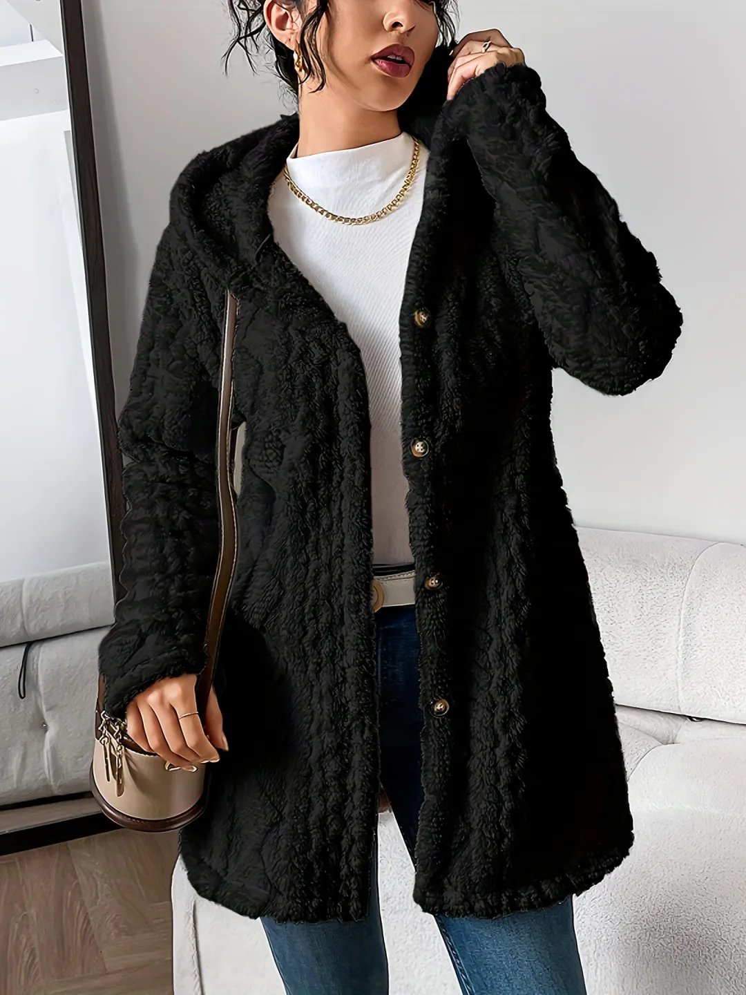CloudSilk – Vestido con capucha elegantemente sencillo