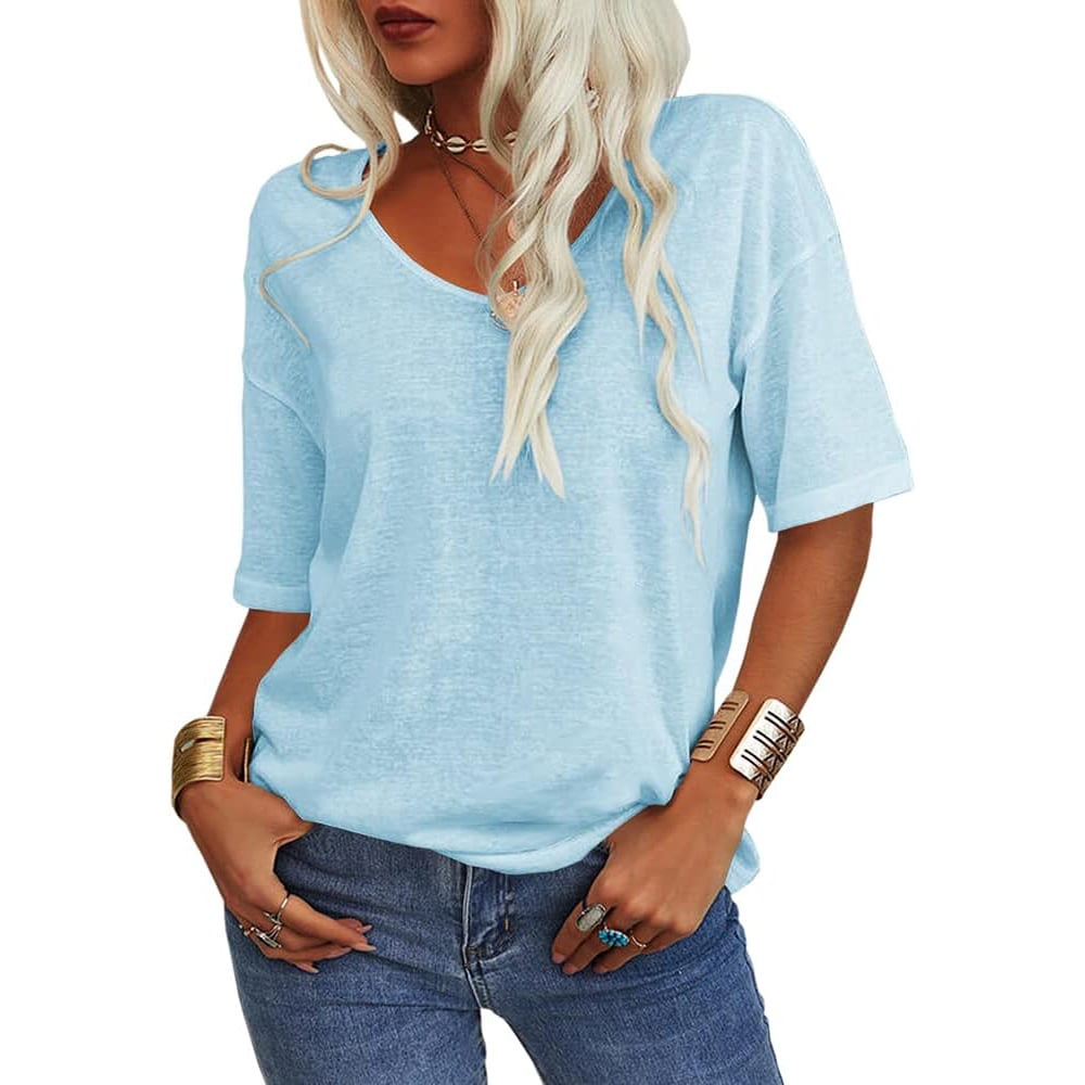 VivaVee – Camiseta de cuello en V para mujer, para un estilo sin esfuerzo