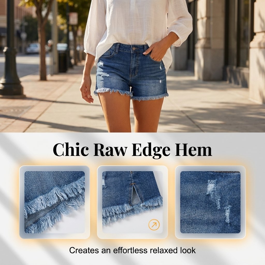 BlueBelle - Jeansshorts im Used-Look