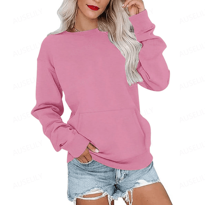 CozyCore – Sudadera sin Capucha Cuello Redondo para Mujer