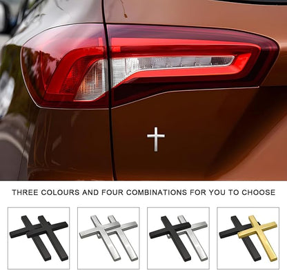 FaithRide – 3D-Metall-Kreuz-Autoaufkleber