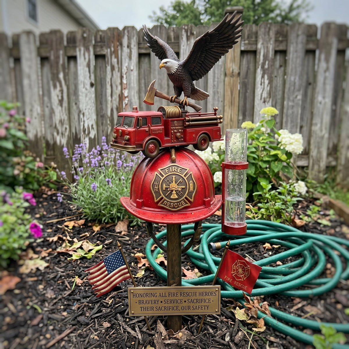 FireHonor – Estación pluviométrica Firefighter Tribute Garden