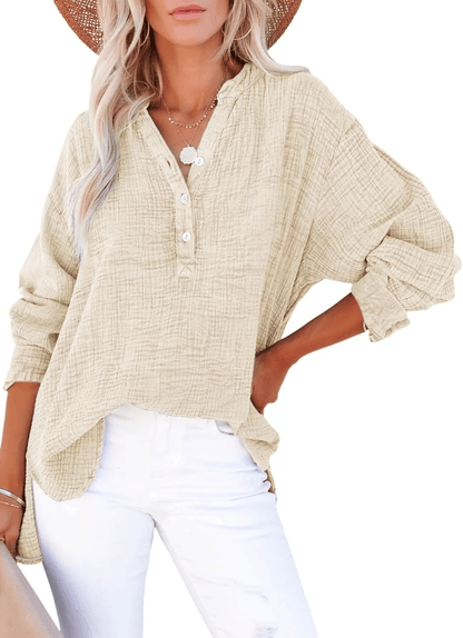 BreezyCharm Oberteil – Oversized-Bluse mit Struktur
