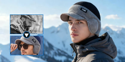 FrostFlex - Gorro de Invierno Cortavientos con Visera de Ajuste Elástico