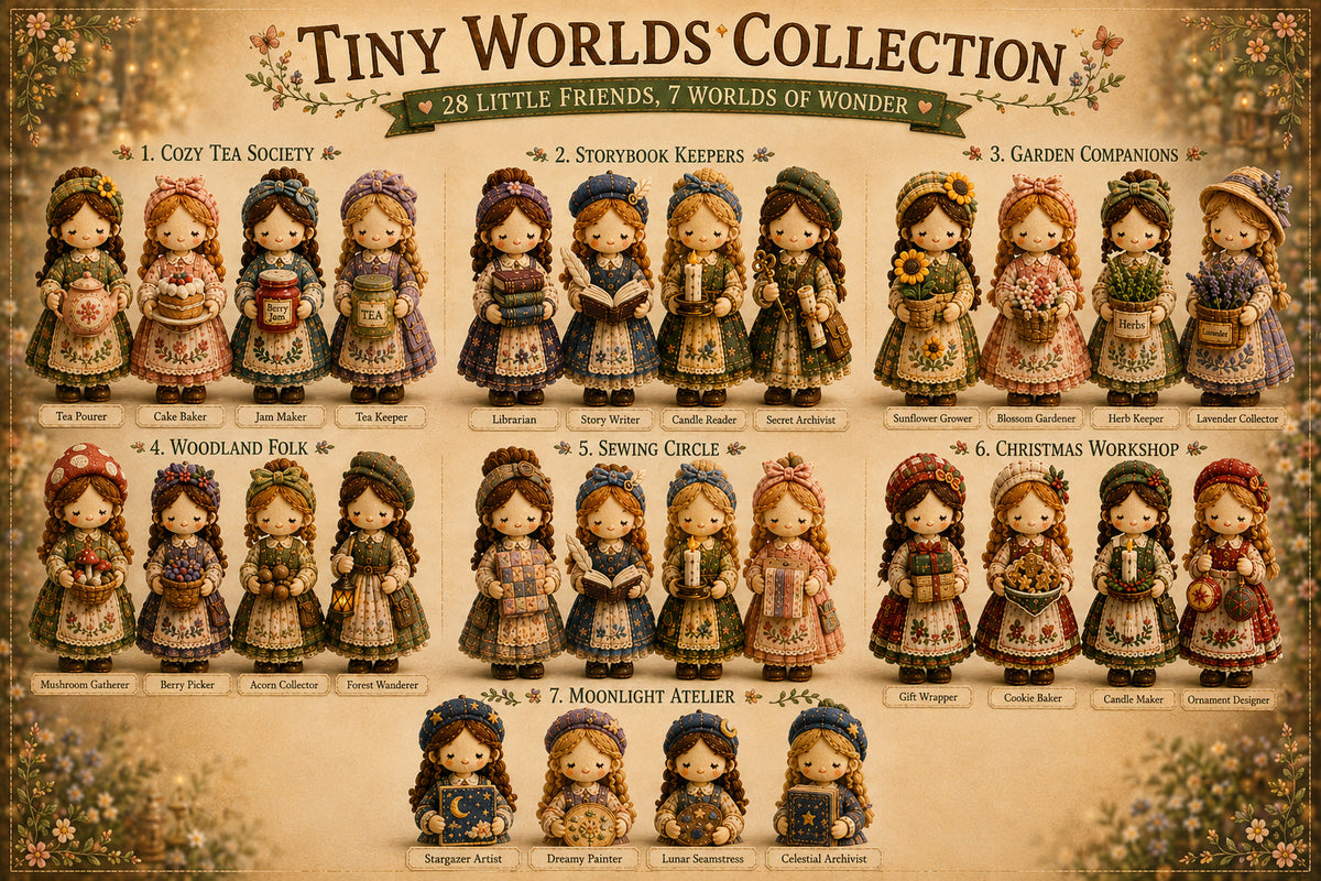 TinyWorlds – Colección de kits de manualidades DIY de patchwork acogedor