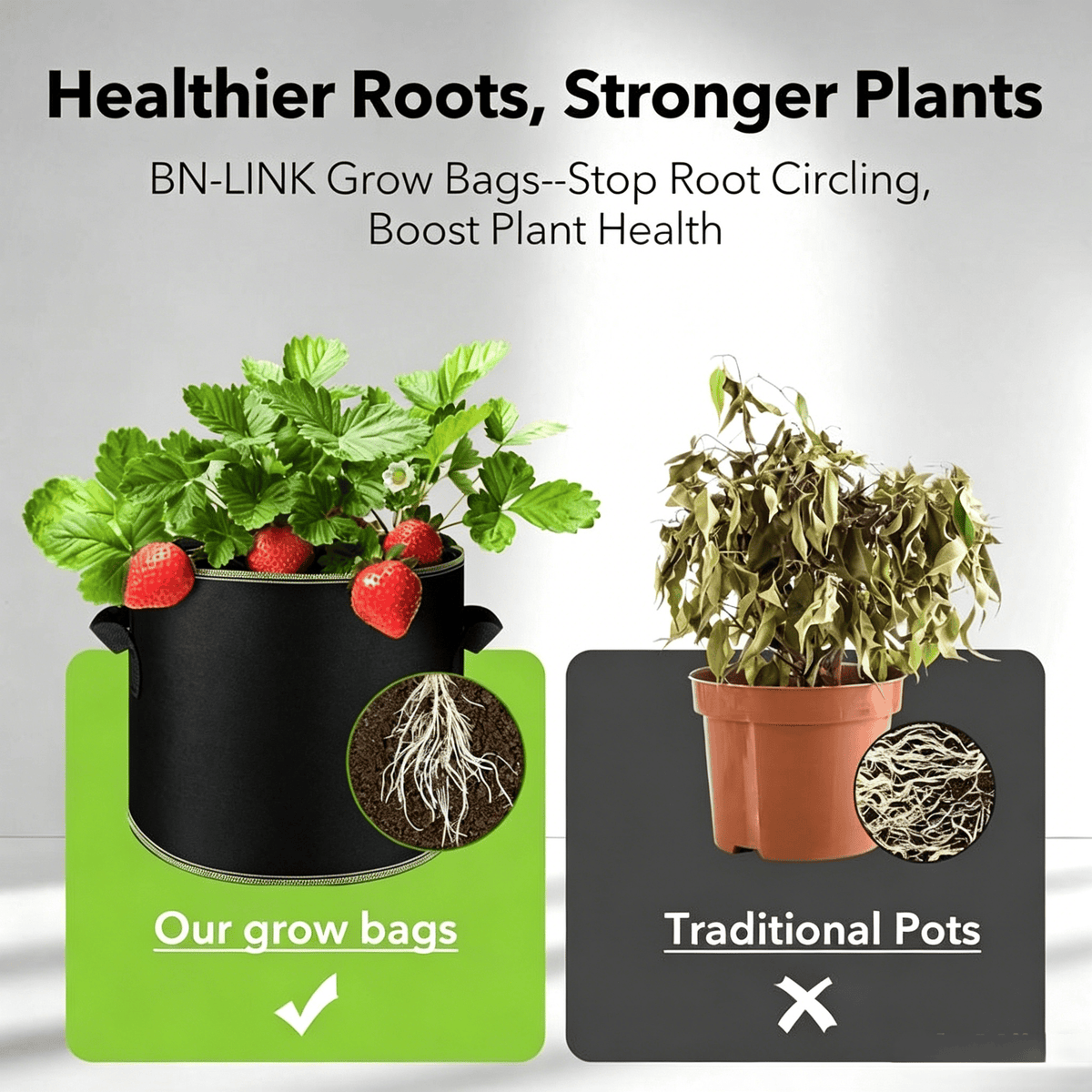 GardenFlow – Bolsas de cultivo reutilizables para raíces sanas