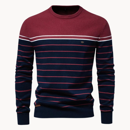 Gestreifter Baumwollpullover im Atlantic-Stil | ALEVITA