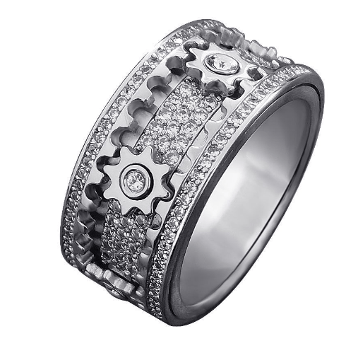 Zigzag - Anillo deslizante de estilo moderno y llamativo