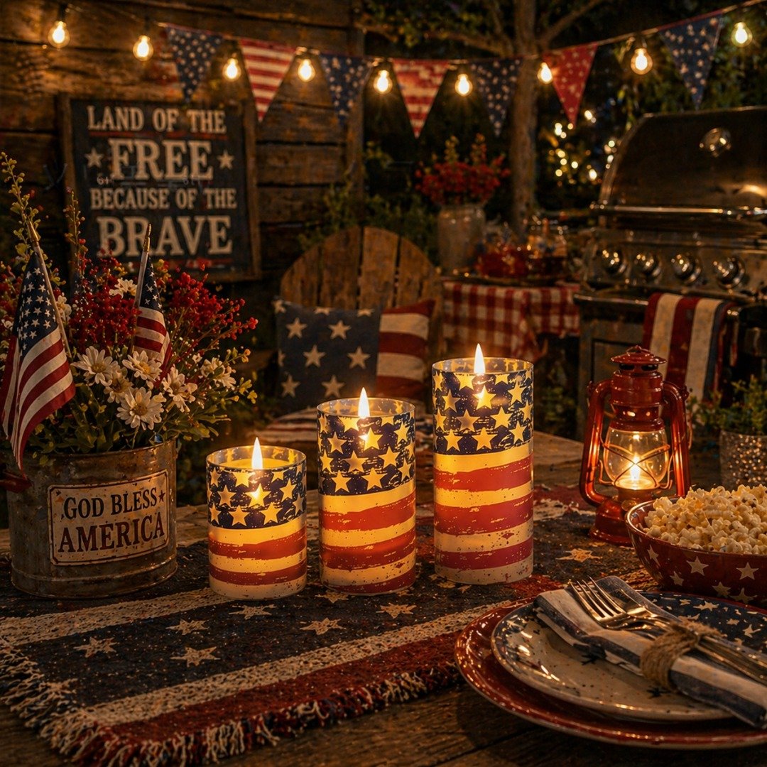 FreedomFlame – Von den USA inspirierte flammenlose Kerzenkollektion