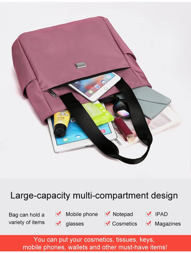UrbanTote – Bolso de hombro de gran capacidad con múltiples bolsillos