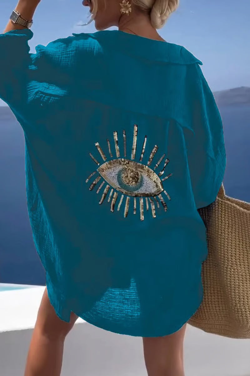 ShineFlow – Elegantes Glitzer-Hemd mit Knöpfen