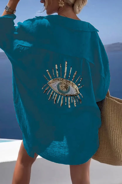 ShineFlow – Elegantes Glitzer-Hemd mit Knöpfen